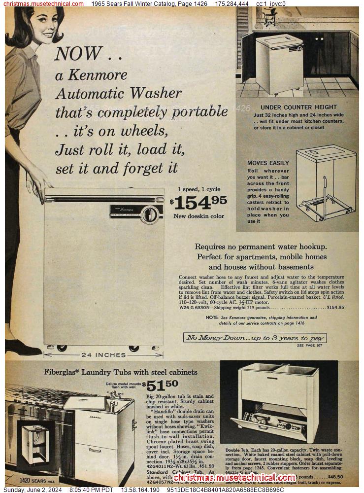 1965 Sears Fall Winter Catalog, Page 1426
