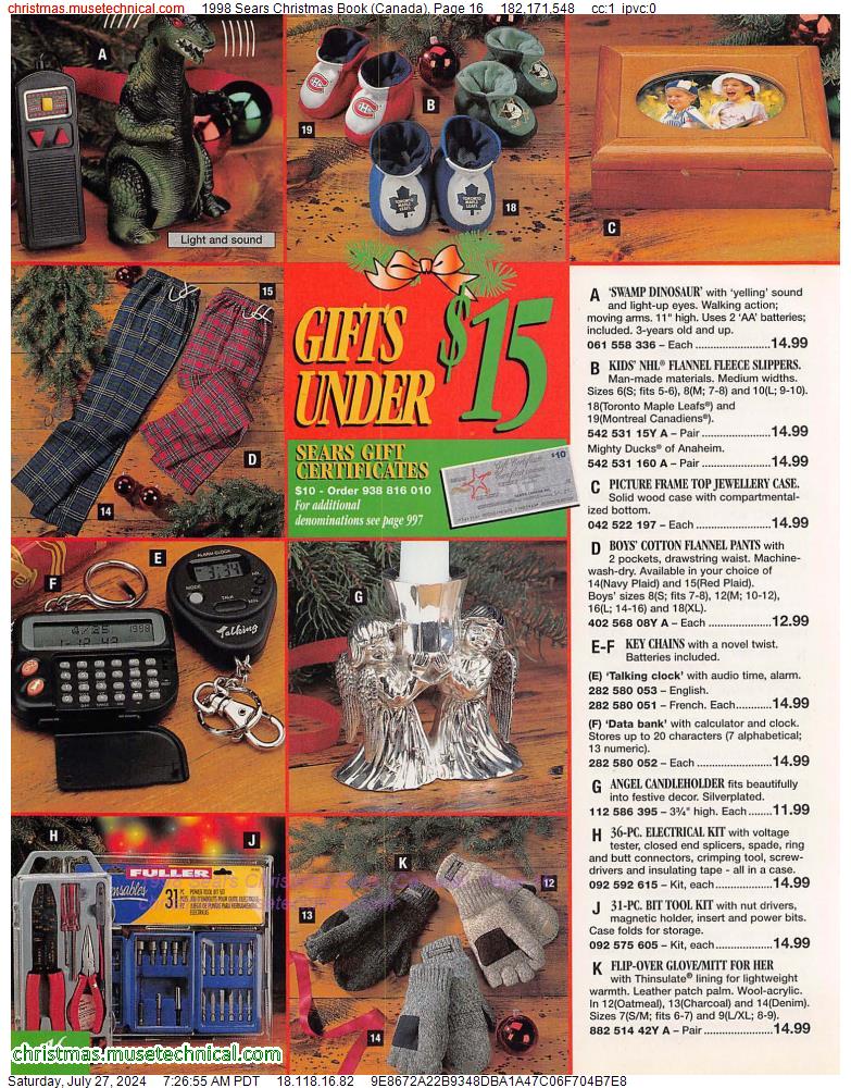 1998 Sears Christmas Book (Canada), Page 16