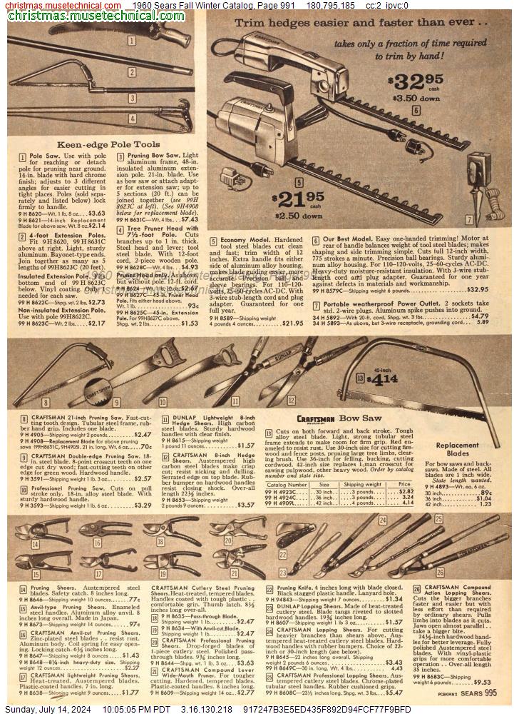 1960 Sears Fall Winter Catalog, Page 991