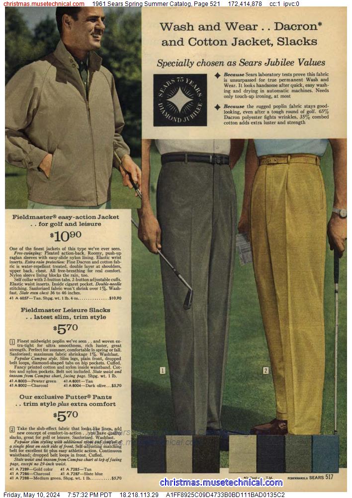 1961 Sears Spring Summer Catalog, Page 521