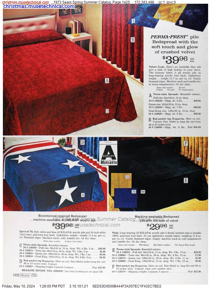 1973 Sears Spring Summer Catalog, Page 1425