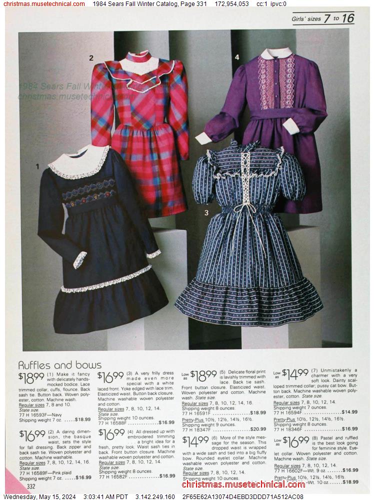 1984 Sears Fall Winter Catalog, Page 331