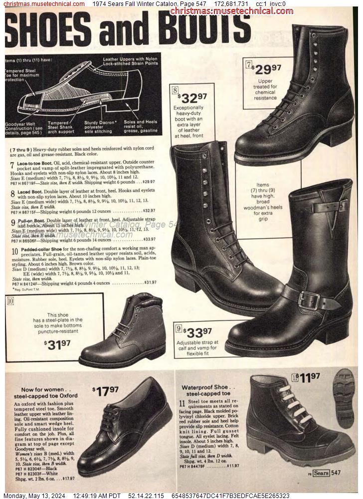 1974 Sears Fall Winter Catalog, Page 547