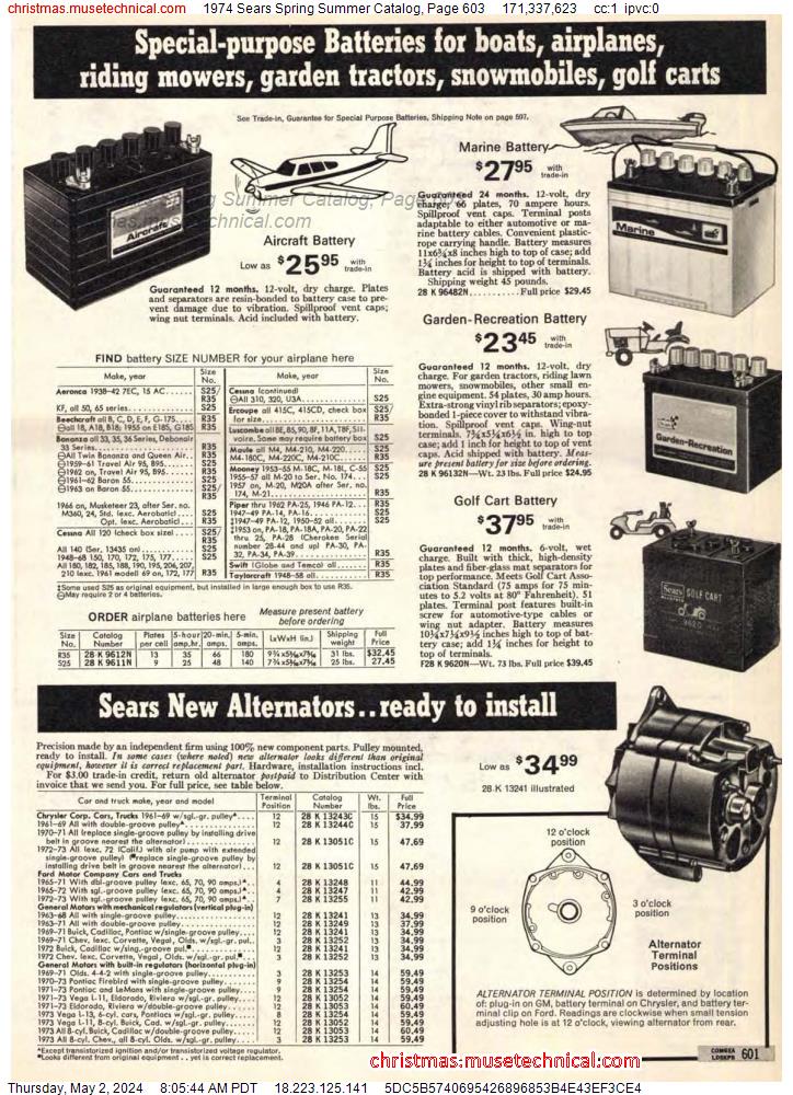 1974 Sears Spring Summer Catalog, Page 603