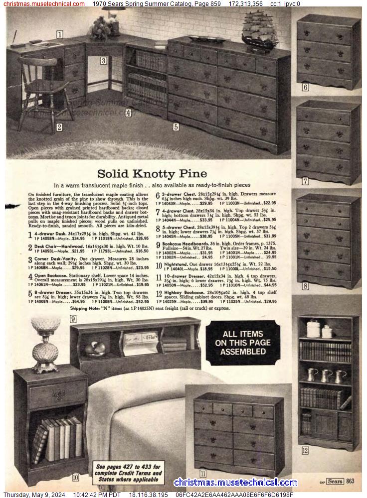 1970 Sears Spring Summer Catalog, Page 859