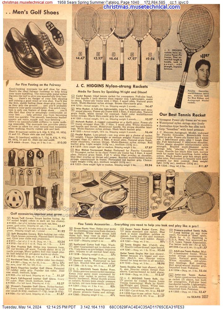 1958 Sears Spring Summer Catalog, Page 1040