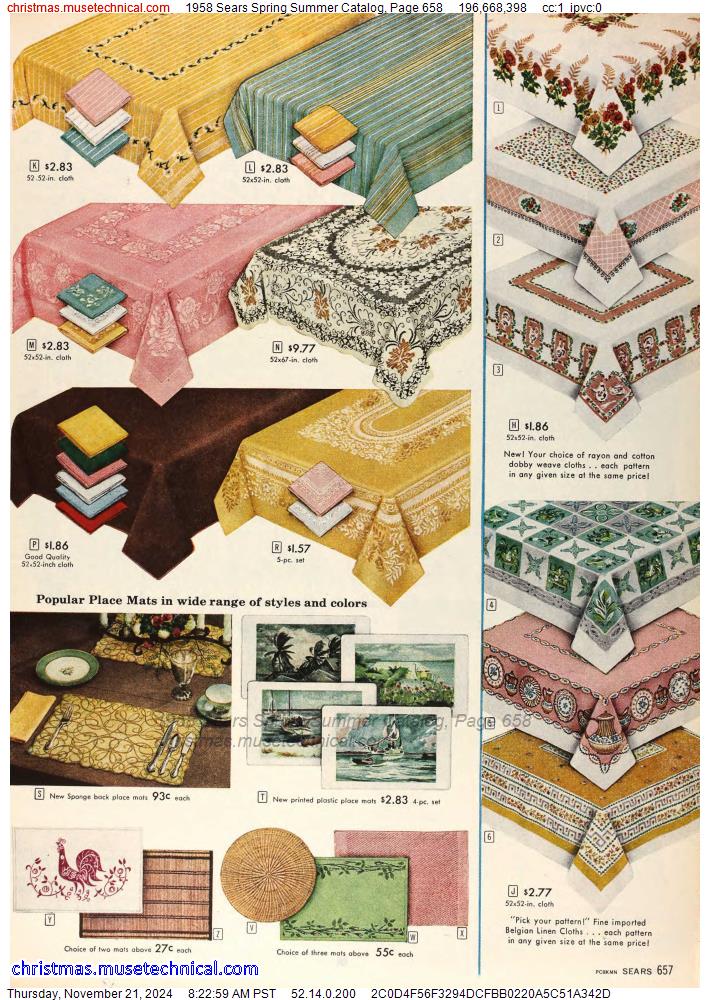 1958 Sears Spring Summer Catalog, Page 658