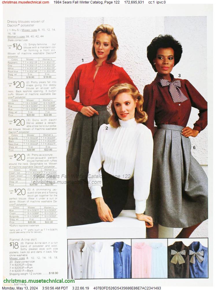 1984 Sears Fall Winter Catalog, Page 122