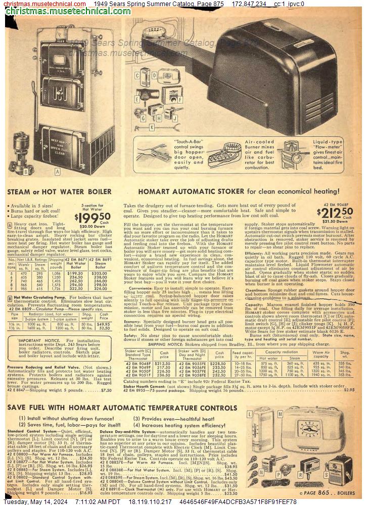 1949 Sears Spring Summer Catalog, Page 875
