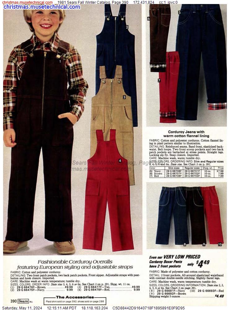 1981 Sears Fall Winter Catalog, Page 390