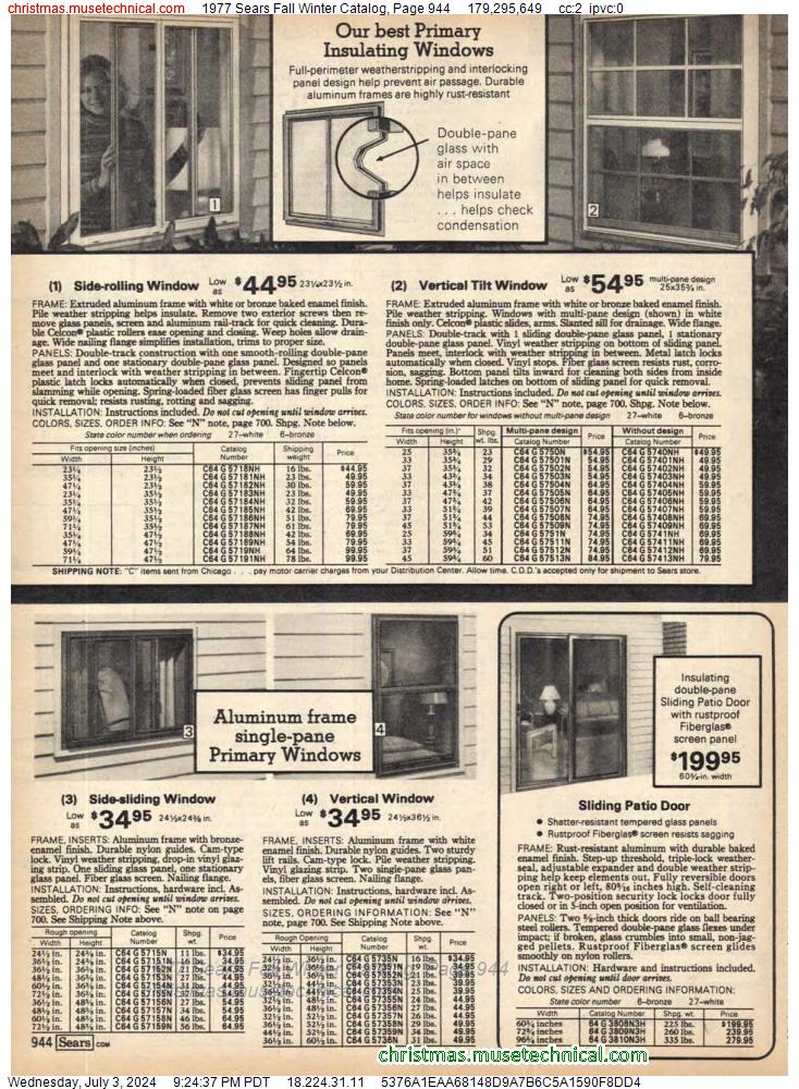 1977 Sears Fall Winter Catalog, Page 944