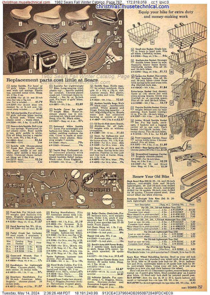 1962 Sears Fall Winter Catalog, Page 767