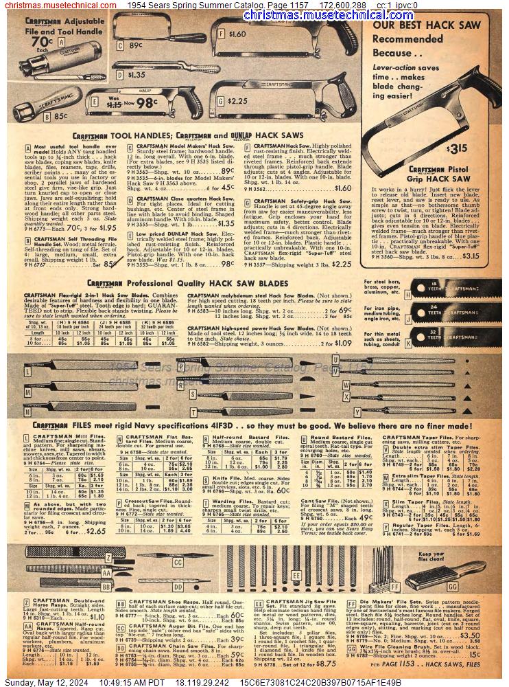 1954 Sears Spring Summer Catalog, Page 1157