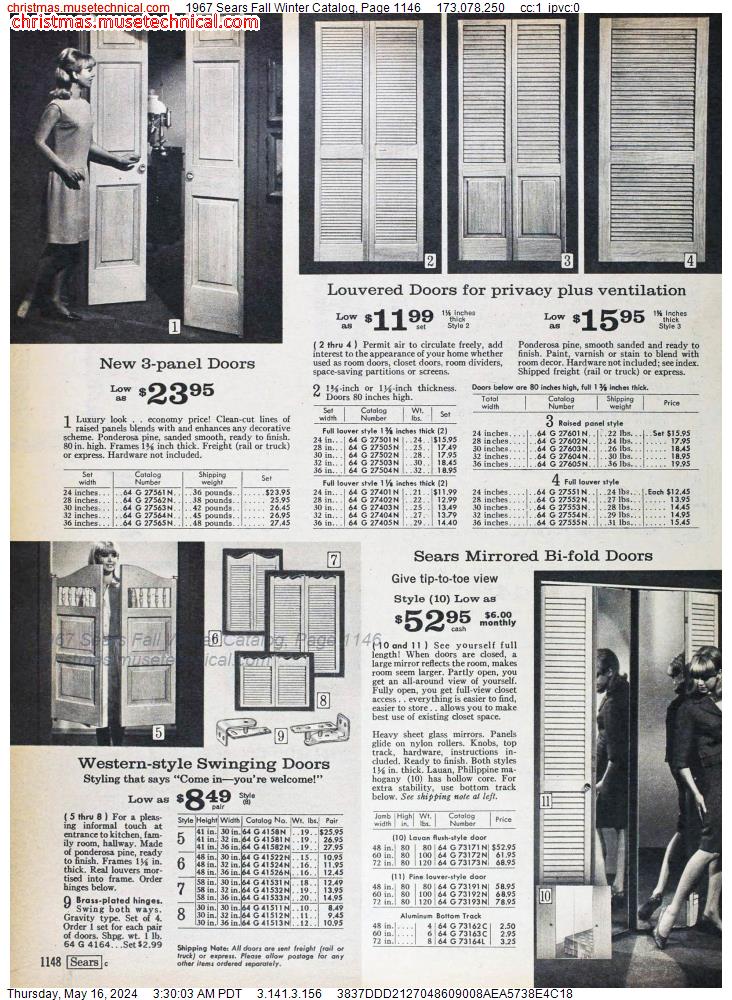 1967 Sears Fall Winter Catalog, Page 1146