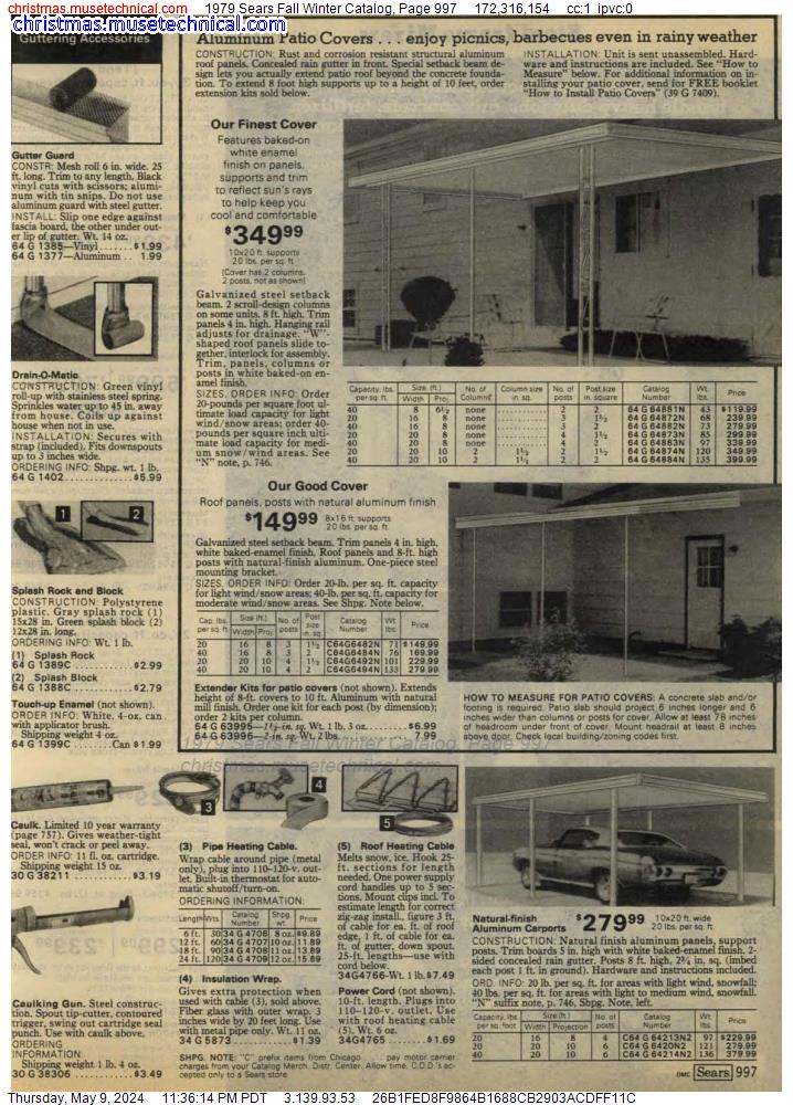 1979 Sears Fall Winter Catalog, Page 997