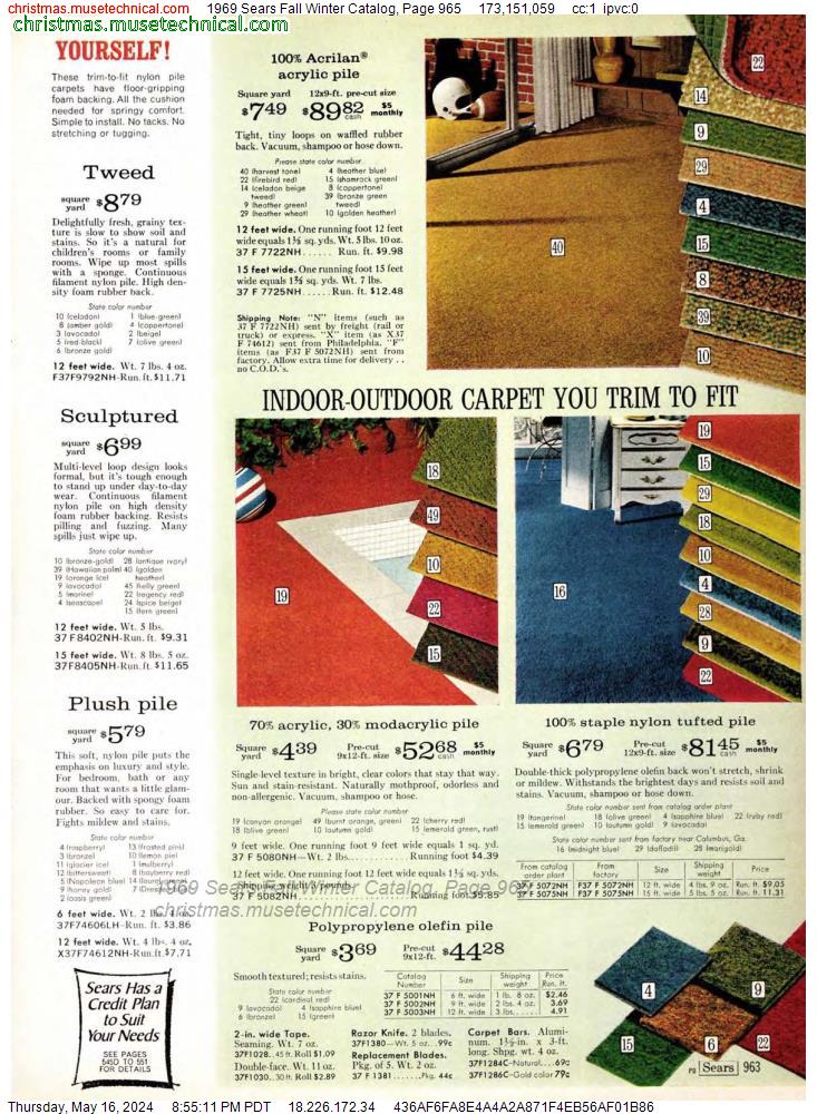 1969 Sears Fall Winter Catalog, Page 965