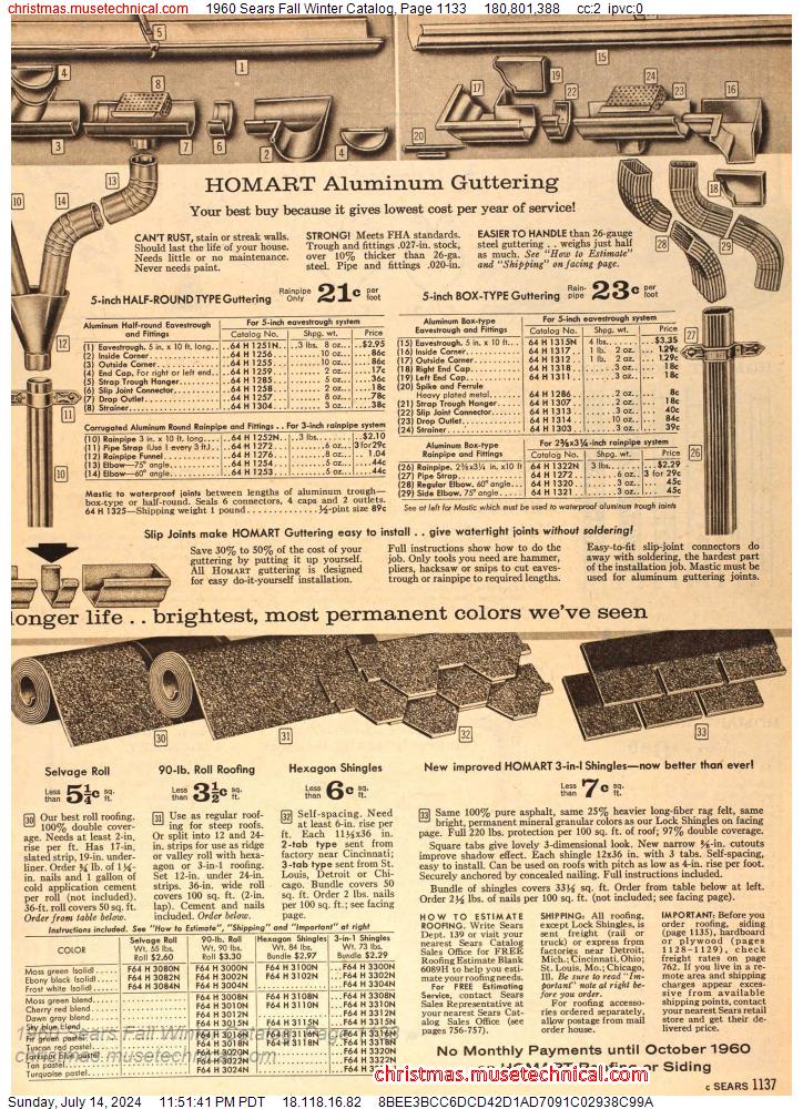 1960 Sears Fall Winter Catalog, Page 1133