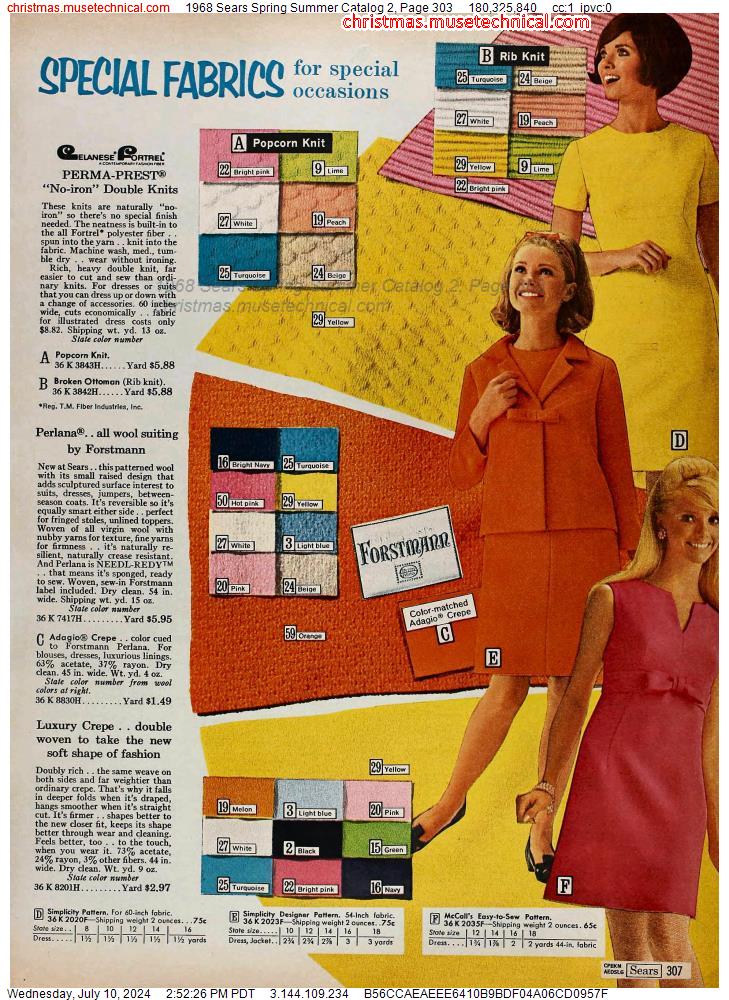 1968 Sears Spring Summer Catalog 2, Page 303