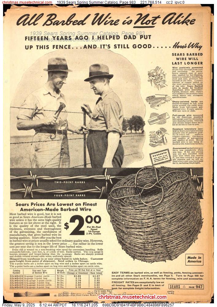 1939 Sears Spring Summer Catalog, Page 983