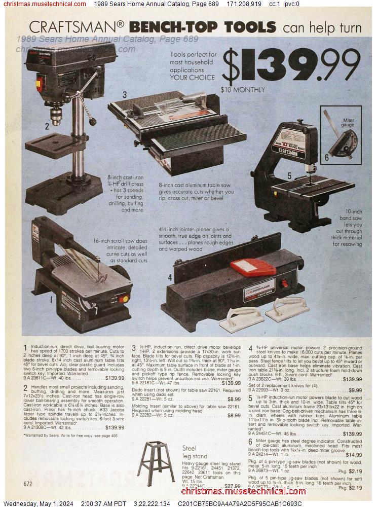 1989 Sears Home Annual Catalog, Page 689