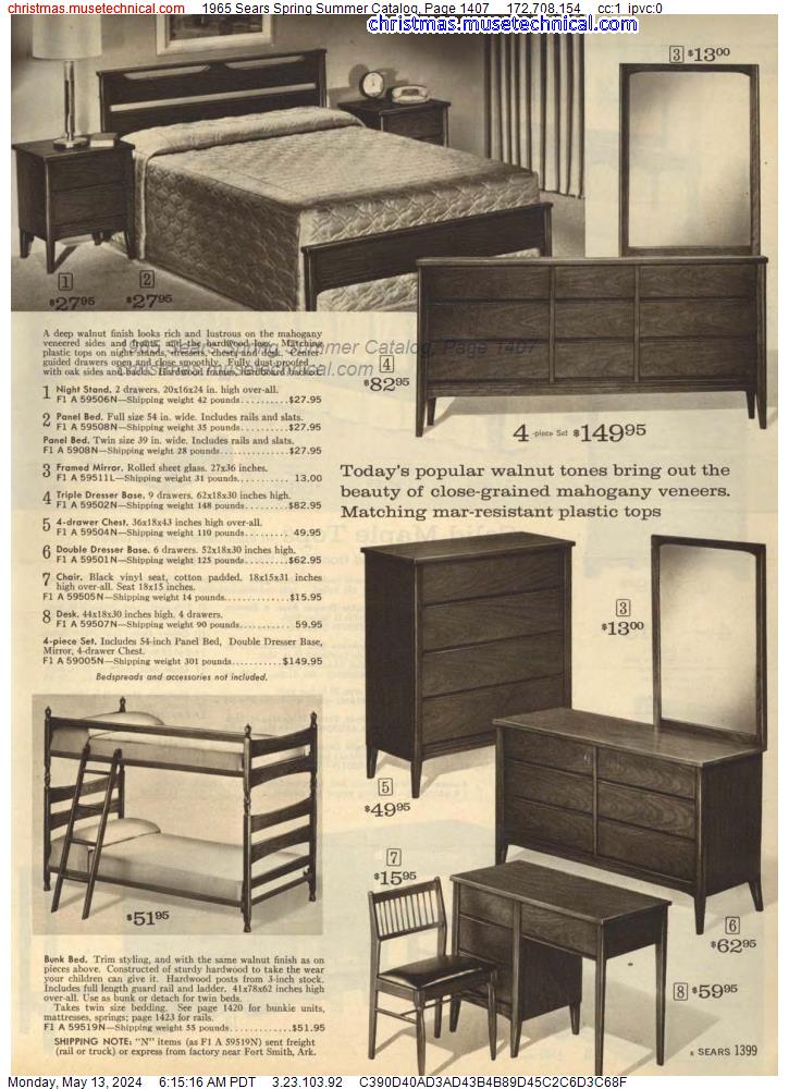 1965 Sears Spring Summer Catalog, Page 1407