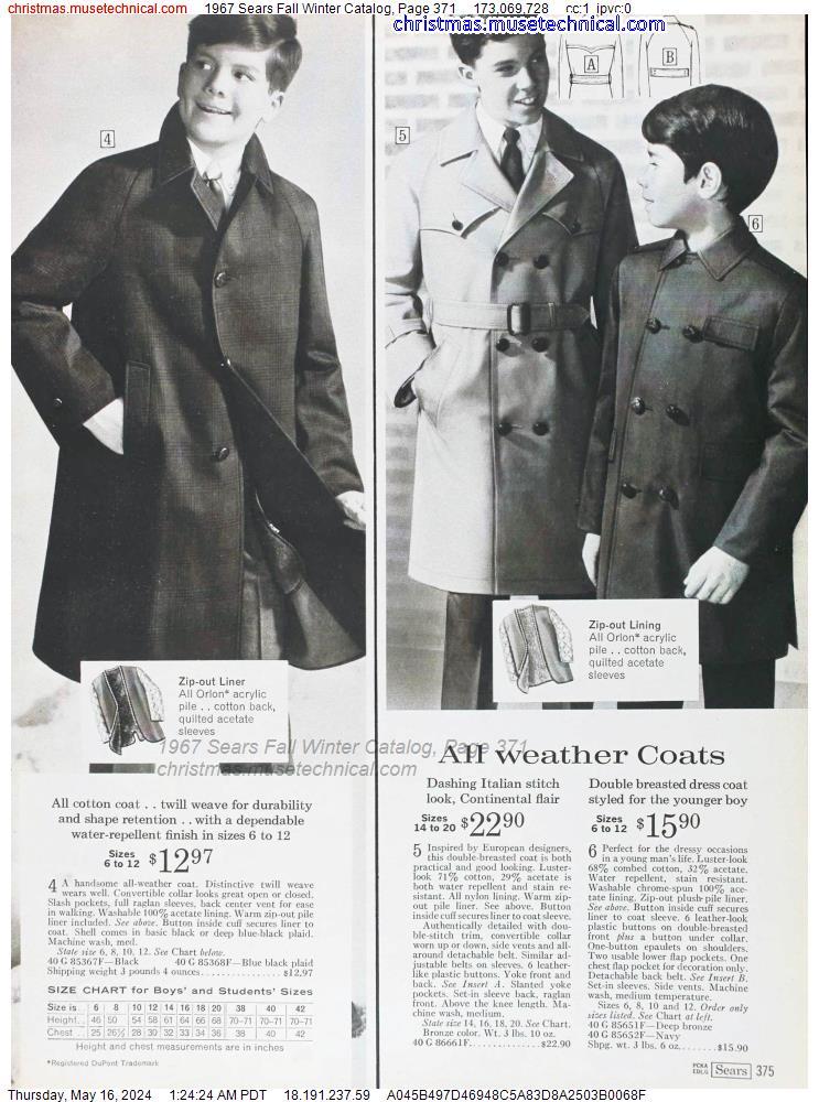 1967 Sears Fall Winter Catalog, Page 371
