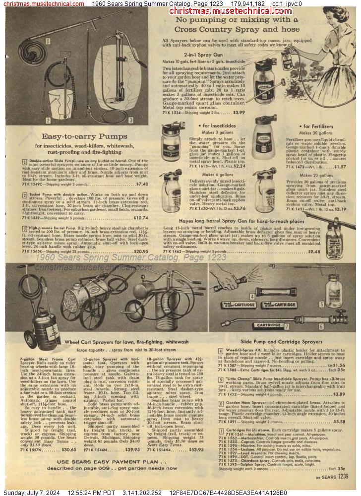 1960 Sears Spring Summer Catalog, Page 1223