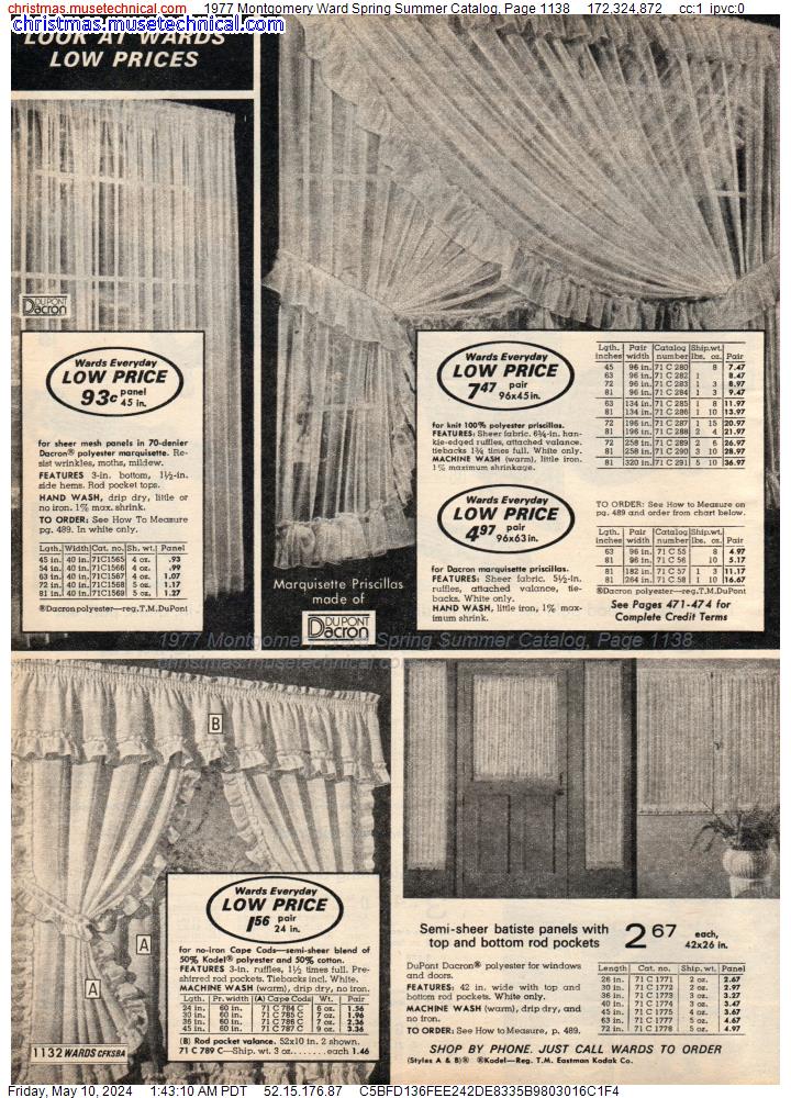 1977 Montgomery Ward Spring Summer Catalog, Page 1138