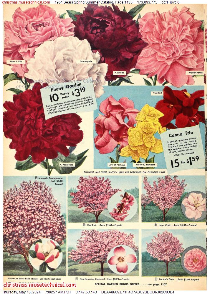 1951 Sears Spring Summer Catalog, Page 1135