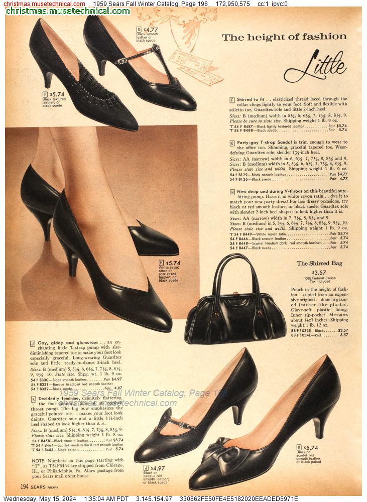 1959 Sears Fall Winter Catalog, Page 198