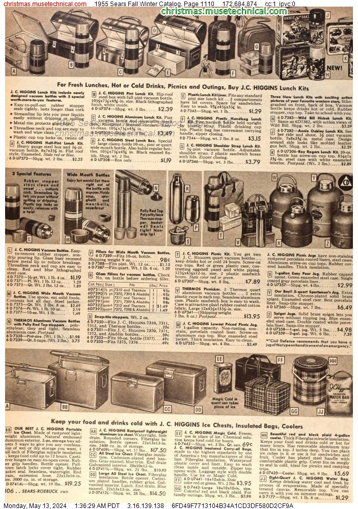 1955 Sears Fall Winter Catalog, Page 1110