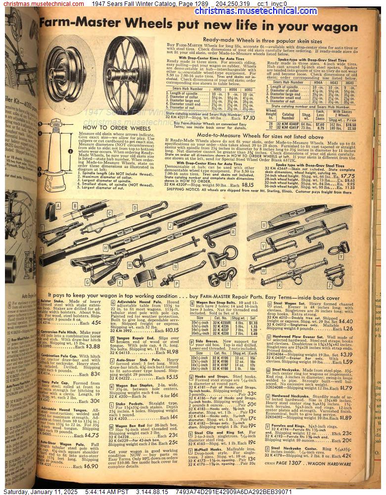 1947 Sears Fall Winter Catalog, Page 1289