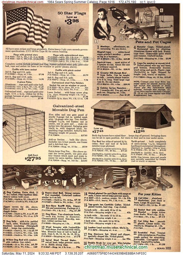 1964 Sears Spring Summer Catalog, Page 1016