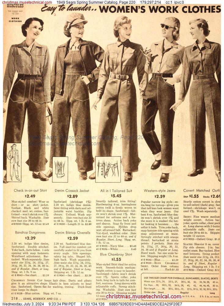 1949 Sears Spring Summer Catalog, Page 220
