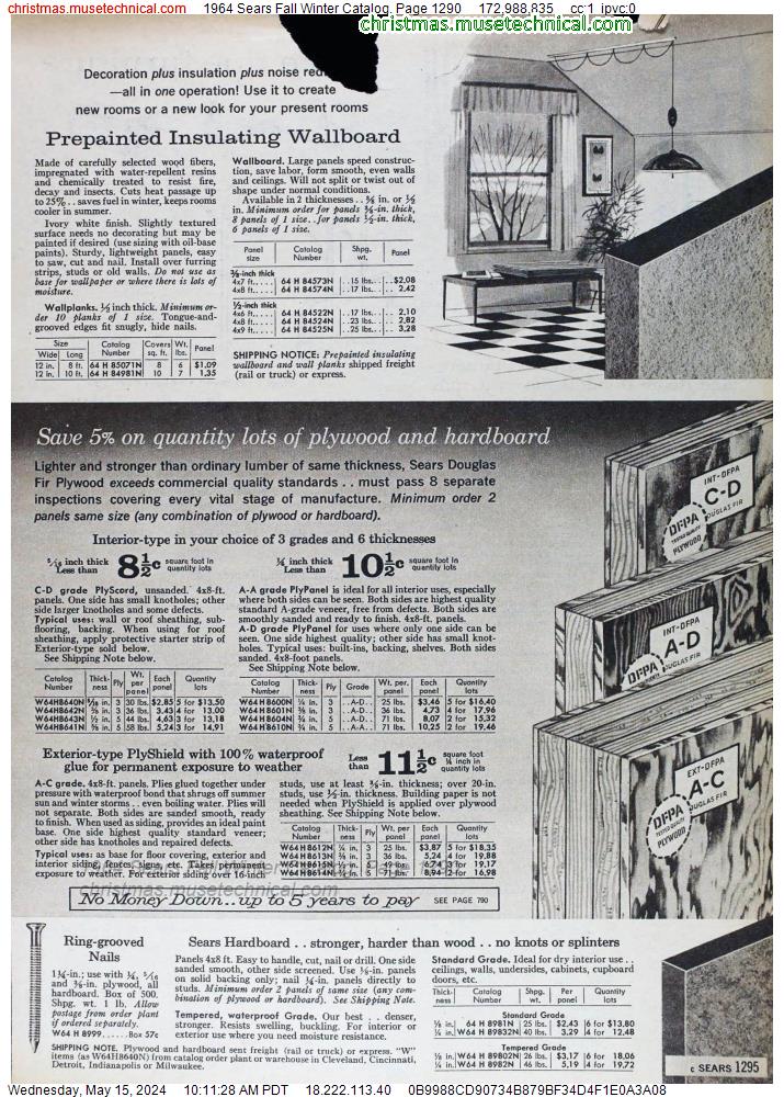 1964 Sears Fall Winter Catalog, Page 1290
