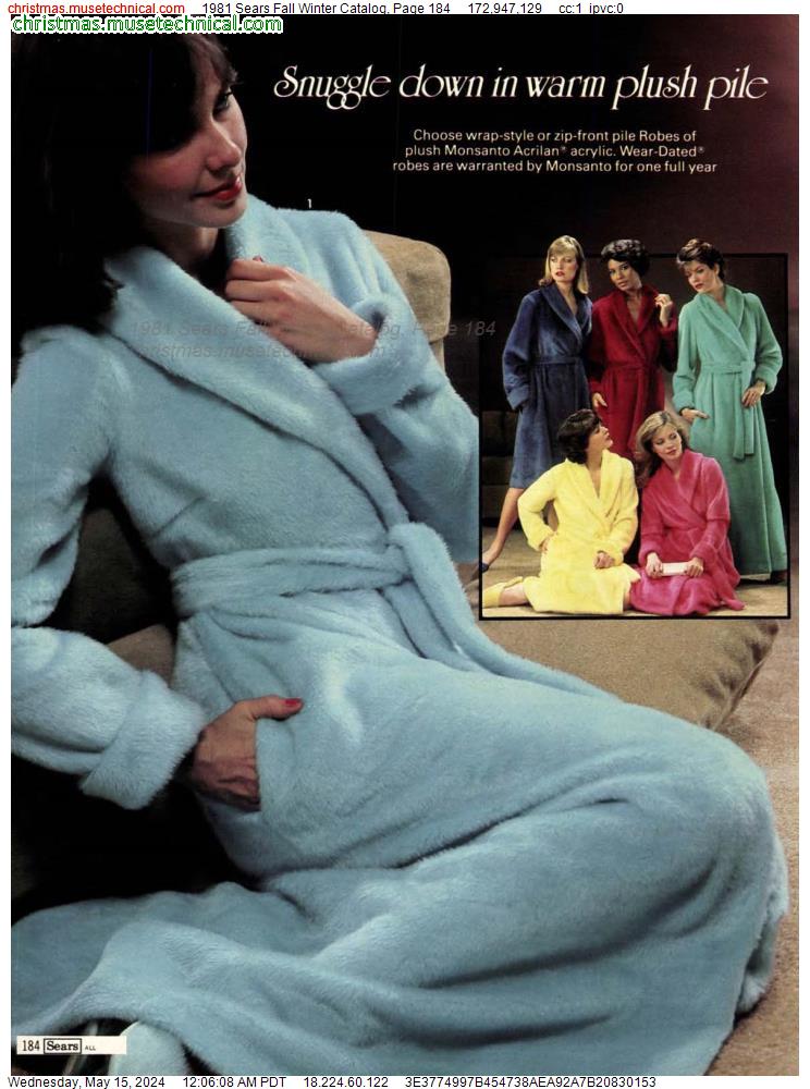 1981 Sears Fall Winter Catalog, Page 184