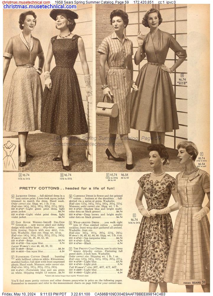 1958 Sears Spring Summer Catalog, Page 59