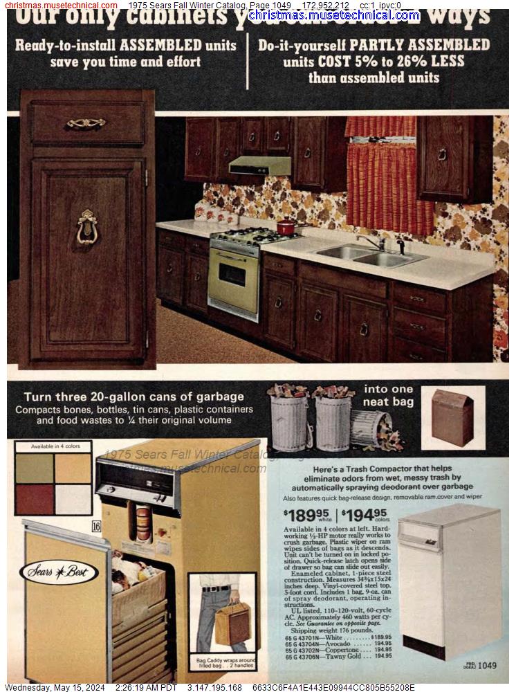 1975 Sears Fall Winter Catalog, Page 1049