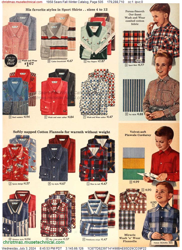 1958 Sears Fall Winter Catalog, Page 505