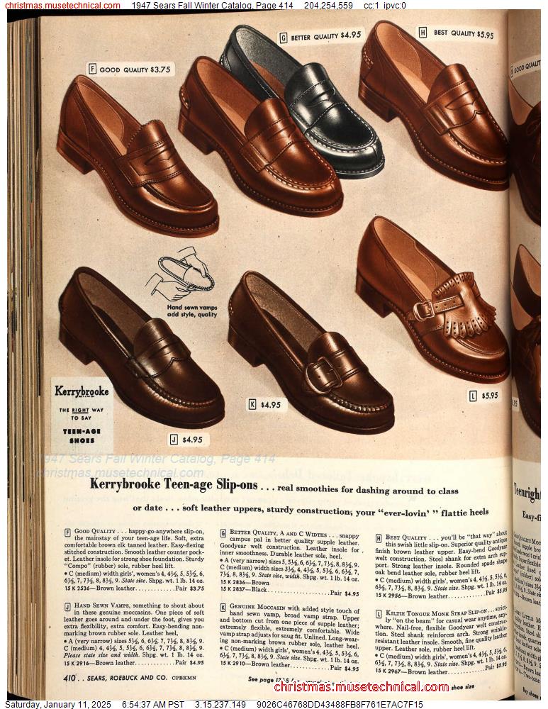 1947 Sears Fall Winter Catalog, Page 414