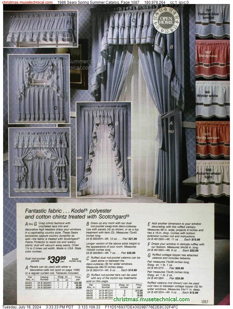 1986 Sears Spring Summer Catalog, Page 1087
