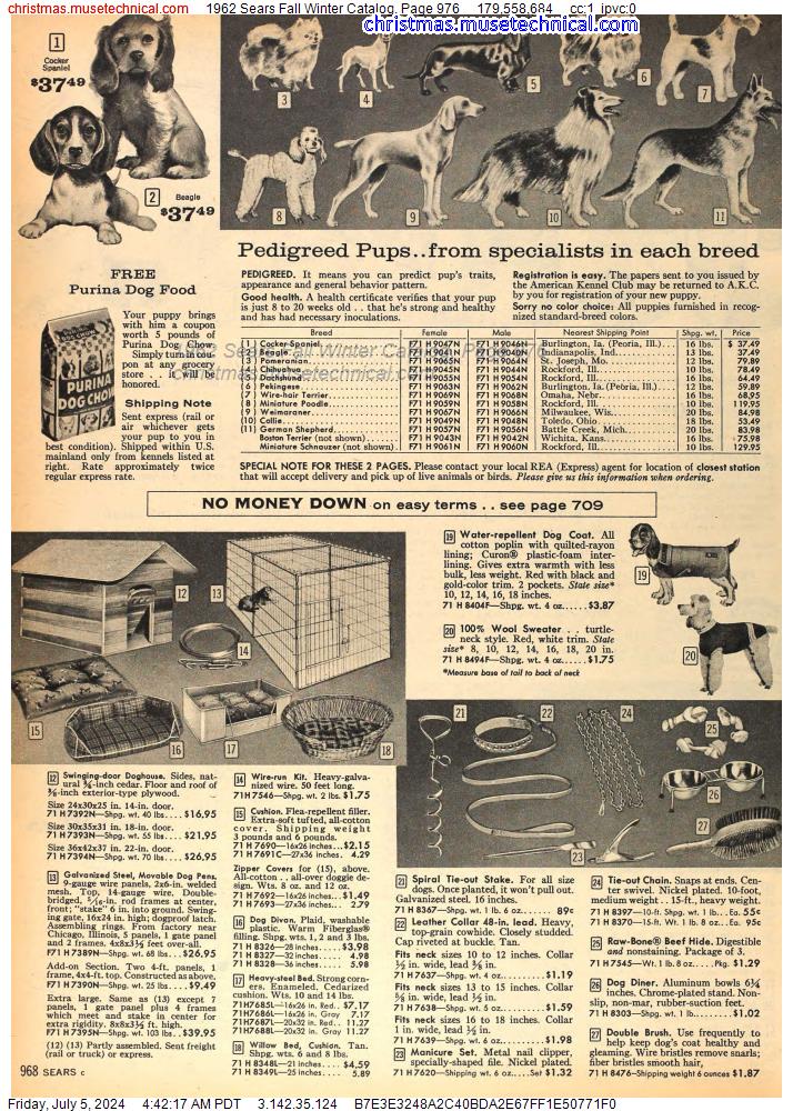 1962 Sears Fall Winter Catalog, Page 976