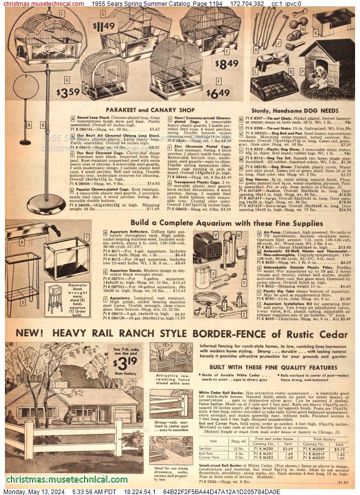 1955 Sears Spring Summer Catalog, Page 1194