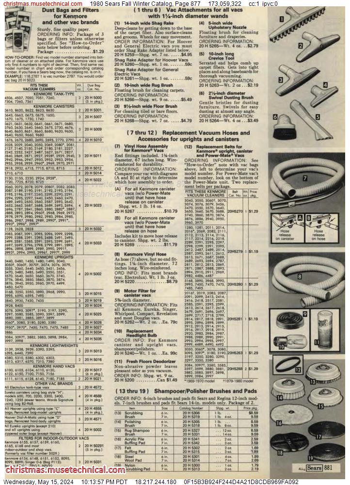 1980 Sears Fall Winter Catalog, Page 877