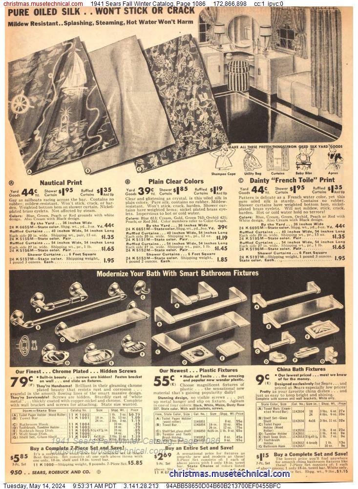 1941 Sears Fall Winter Catalog, Page 1086