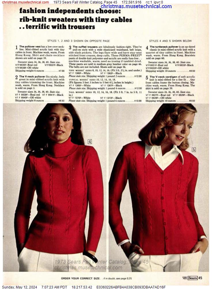 1973 Sears Fall Winter Catalog, Page 45