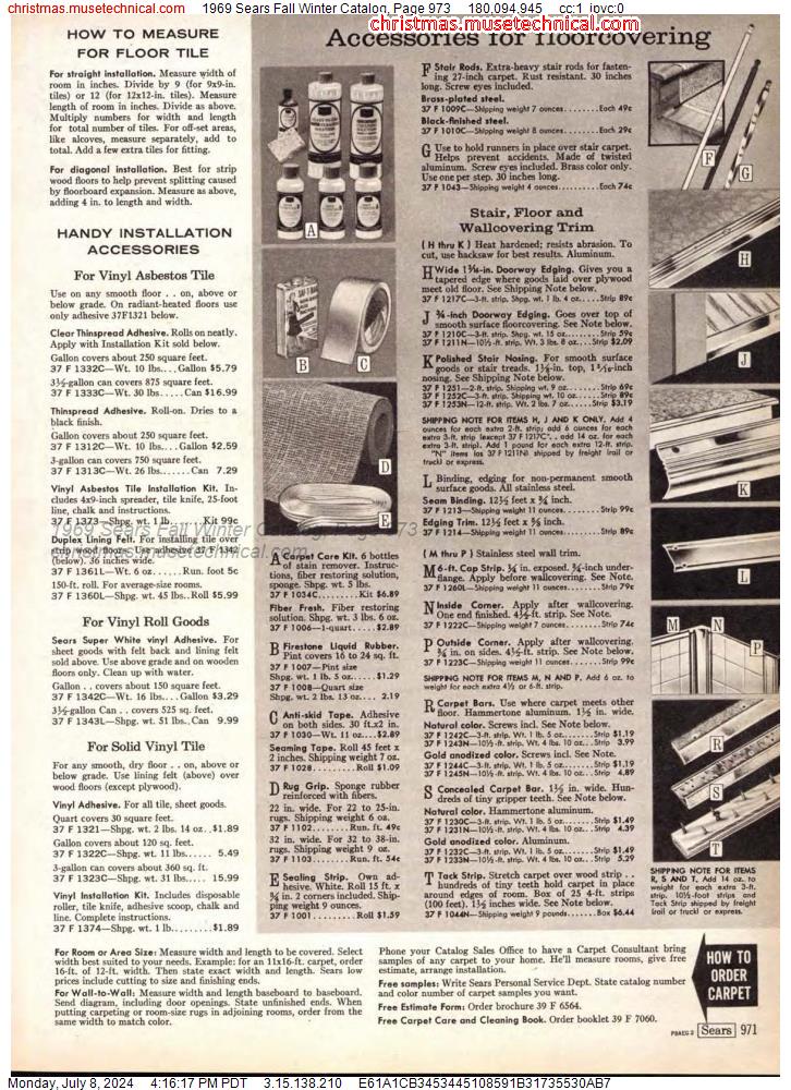 1969 Sears Fall Winter Catalog, Page 973
