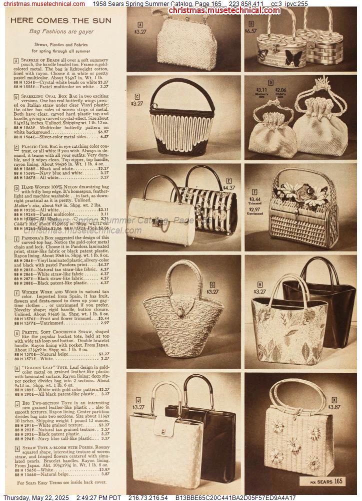 1958 Sears Spring Summer Catalog, Page 165