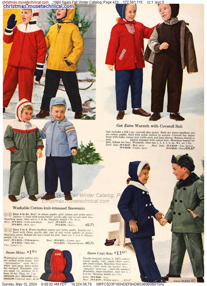 1960 Sears Fall Winter Catalog, Page 423