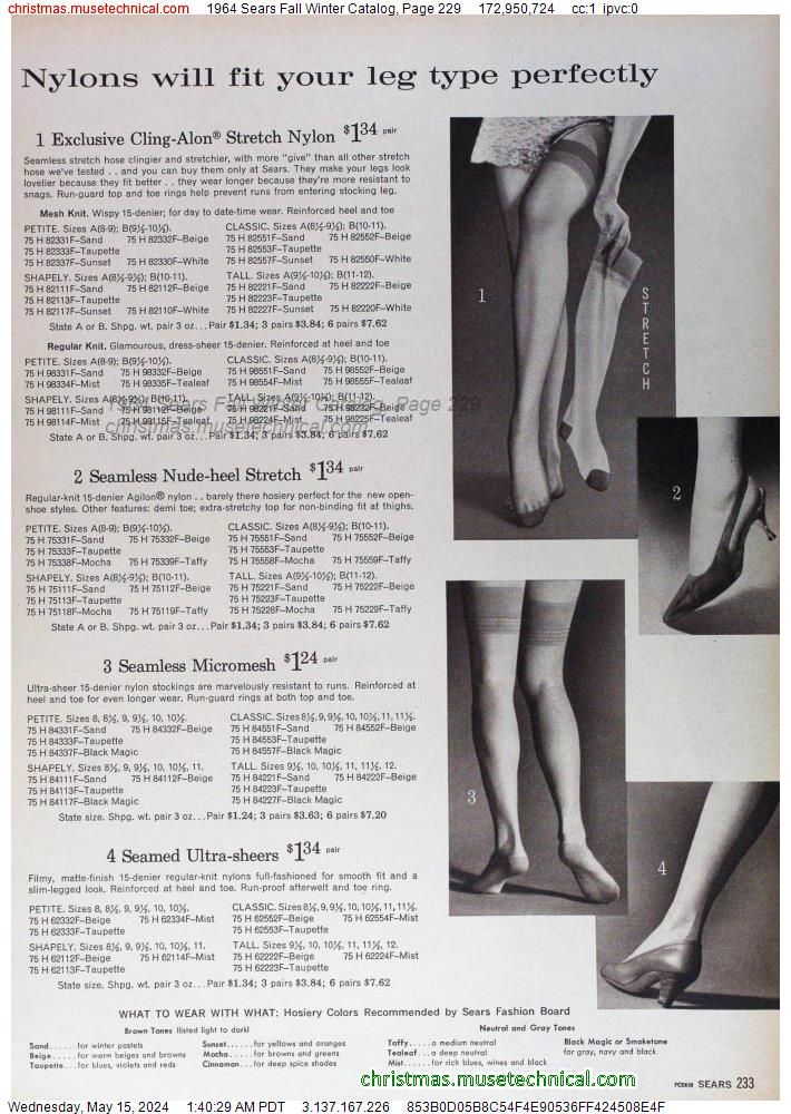 1964 Sears Fall Winter Catalog, Page 229